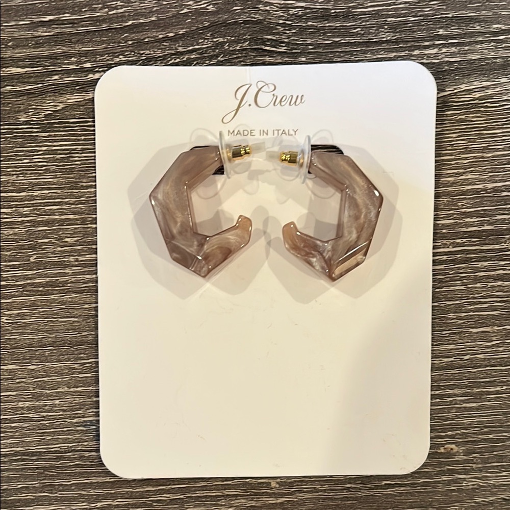 J. Crew Brown Geometric Earrings